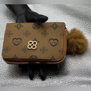 Inspired Pattern Credit Card  Purse, Faux Leather - (#0975)